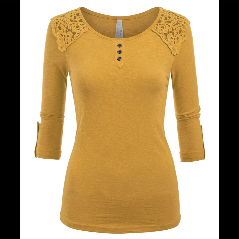 Soft Embroidery Shoulders with Buttons Top